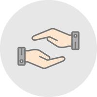 Support Hands Gesture Line Filled Light Icon vector