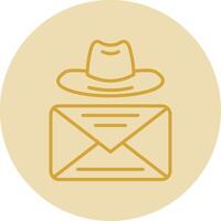 Mail Line Yellow Circle Icon vector