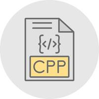 Cpp Line Filled Light Icon vector