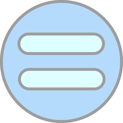 Equal Line Filled Light Icon