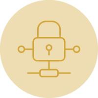 Padlock Line Yellow Circle Icon vector