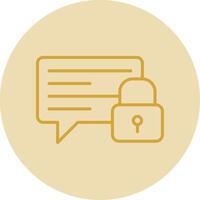Chat Bubble Line Yellow Circle Icon vector