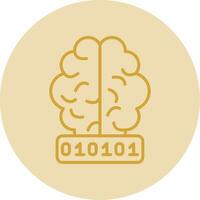 Artificial Intelligence Line Yellow Circle Icon vector