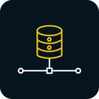 Database Line Red Circle Icon vector