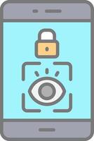 Eye Scanner Line Filled Light Icon vector