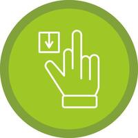Tap Down Line Multi Circle Icon vector