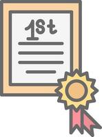 Certificate Line Filled Light Icon vector