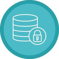 secure Database Line Multi Circle Icon vector