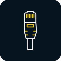 Ethernet Line Red Circle Icon vector
