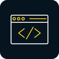 Coding Line Red Circle Icon vector