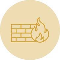 Firewall Line Yellow Circle Icon vector