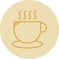 Cup Line Yellow Circle Icon vector