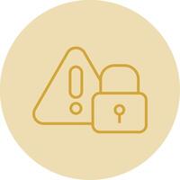 Warning Line Yellow Circle Icon vector