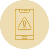 Mobile Line Yellow Circle Icon vector