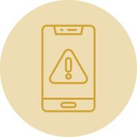 Mobile Line Yellow Circle Icon vector