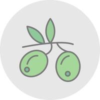 Olives Line Filled Light Icon vector