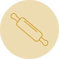 Rolling Pin Line Yellow Circle Icon vector