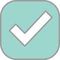 Checkmark Line Filled Light Icon vector