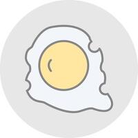 Fried Egg Line Filled Light Icon vector