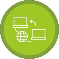 Network Line Multi Circle Icon vector