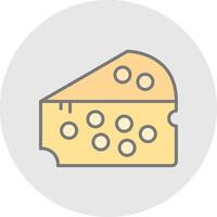 Cheese Line Filled Light Icon vector