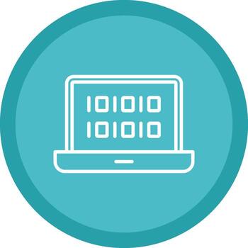 binario código línea multi circulo icono vector