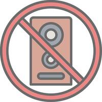 No speaker Line Filled Light Icon vector