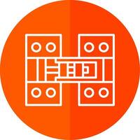 Hinge Line Red Circle Icon vector