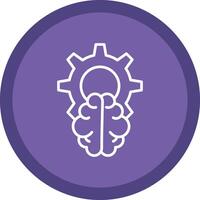 Brain Line Multi Circle Icon vector