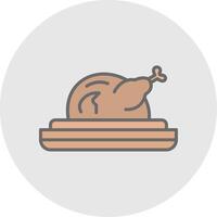 Turkey Line Filled Light Icon vector