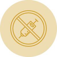Prohibited Sign Line Yellow Circle Icon vector