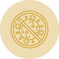 Prohibited Sign Line Yellow Circle Icon vector