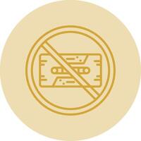 Prohibited Sign Line Yellow Circle Icon vector