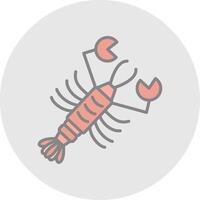 Lobster Line Filled Light Icon vector