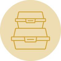 Food Container Line Yellow Circle Icon vector