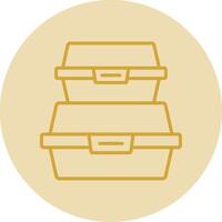 Food Container Line Yellow Circle Icon vector