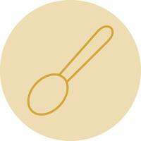 Spoon Line Yellow Circle Icon vector