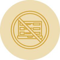 prohibido firmar línea amarillo circulo icono vector