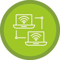 Local Area Network Line Multi Circle Icon vector