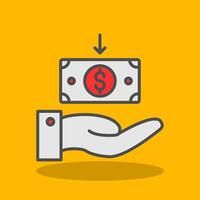 Receive Money Filled Shadow Icon vector