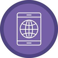 Earth Globe Line Multi Circle Icon vector