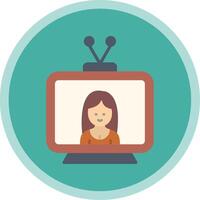 Television Flat Multi Circle Icon vector