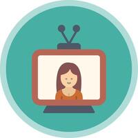 Television Flat Multi Circle Icon vector