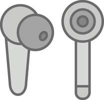 Earbud Line Filled Light Icon vector