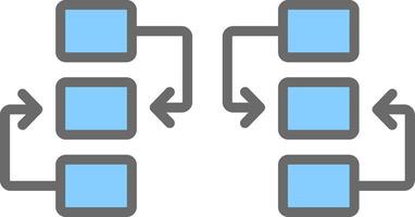 Flow Chart Line Filled Light Icon vector