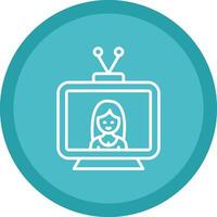 Television Line Multi Circle Icon vector