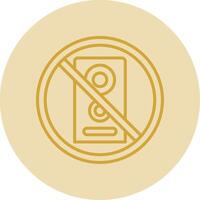 No speaker Line Yellow Circle Icon vector