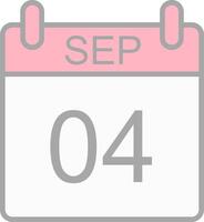 September Line Filled Light Icon vector