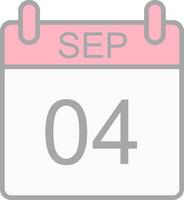 September Line Filled Light Icon vector