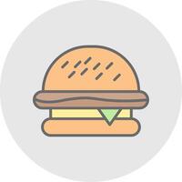 Burger Line Filled Light Icon vector